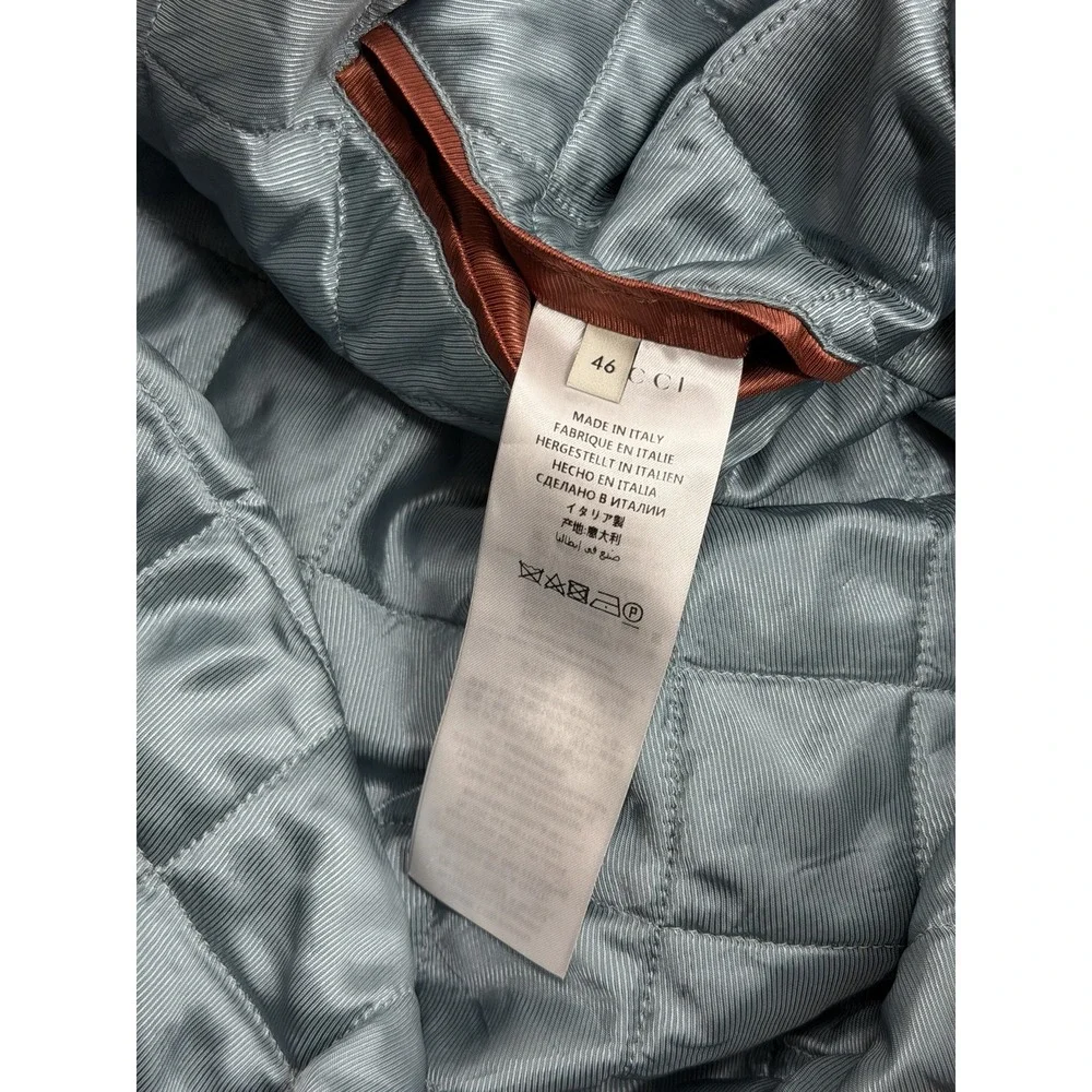 Gucci 100% Silk 'Mermaid' Blouson Jacket - Green/Ivory - SIZE 46 - RETAIL: $2800